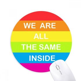 Dıythinker Gökkuşağı Eşcinsel Transgender LGBT Baskılı Yuvarlak Kaymaz Kauçuk Mouse Pad