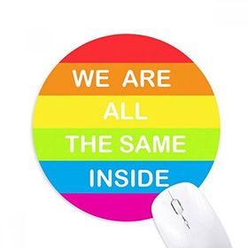 Dıythinker Gökkuşağı Eşcinsel Transgender LGBT Baskılı Yuvarlak Kaymaz Kauçuk Mouse Pad