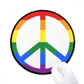 Dıythinker Gökkuşağı Gay Lezbiyen Anti savaş LGBT Yuvarlak Kaymaz Mouse Pad