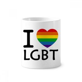 Dıythinker Gökkuşağı Transseksüel Biseksüeller LGBT Seramik Diş Fırçası Kalem Tutucu Kupa Beyaz Bardak