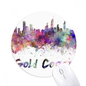 Dıythinker Gold Coast Gana Afrika Şehri Suluboya Baskılı Yuvarlak Kaymaz Kauçuk Mouse Pad