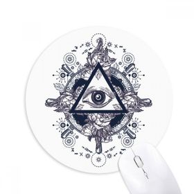 Dıythinker Göz Çiçek Üçgen Sanat Desen Baskılı Yuvarlak Kaymaz Kauçuk Mouse Pad