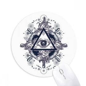 Dıythinker Göz Çiçek Üçgen Sanat Desen Baskılı Yuvarlak Kaymaz Kauçuk Mouse Pad