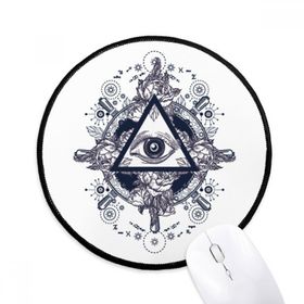 Dıythinker Göz Çiçek Üçgen Sanat Desen Yuvarlak Kaymaz Mouse Pad