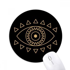 Dıythinker Göz Totem Geometri Desenli Baskılı Yuvarlak Kaymaz Kauçuk Mouse Pad