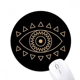 Dıythinker Göz Totem Geometri Desenli Baskılı Yuvarlak Kaymaz Kauçuk Mouse Pad