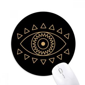 Dıythinker Göz Totem Geometri Desenli Baskılı Yuvarlak Kaymaz Kauçuk Mouse Pad