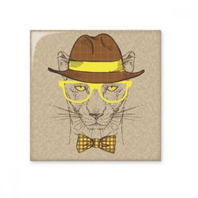 Dıythinker Gözlükler Leopar Yakışıklı 10x10 cm Seramik Karo