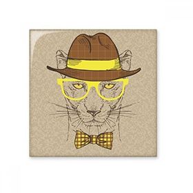Dıythinker Gözlükler Leopar Yakışıklı 10x10 cm Seramik Karo
