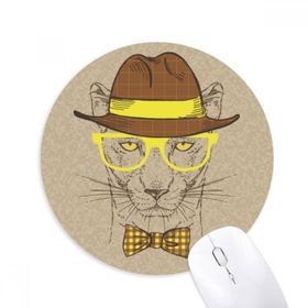 Dıythinker Gözlükler Leopar Yakışıklı Baskılı Yuvarlak Kaymaz Kauçuk Mouse Pad
