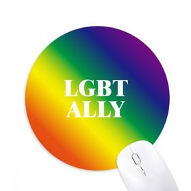 Dıythinker Gradyan LGBT Ally Gökkuşağı Homo Baskılı Yuvarlak Kaymaz Kauçuk Mouse Pad