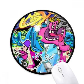 Dıythinker Graffiti Sokak Kültürü Renkli Canavar Yuvarlak Kaymaz Mouse Pad