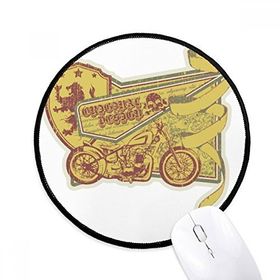 Dıythinker Graffiti Sokak Kültürü Sarı Motosiklet Desen Yuvarlak Kaymaz Mouse Pad