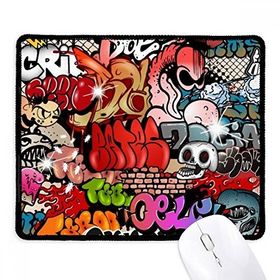 Dıythinker Graffiti Sokak Renkli Kafatası Duvar Boyama Kaymaz Mouse Pad