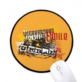 Dıythinker Graffiti Sokak Siyah Turuncu Kentsel Desen Yuvarlak Kaymaz Mouse Pad
