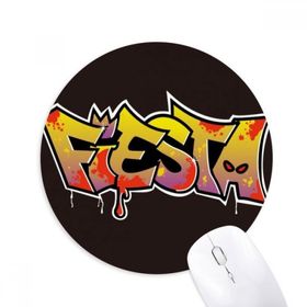 Dıythinker Graffiti Street Fiesta El Dekorasyonu Baskılı Yuvarlak Kaymaz Kauçuk Mouse Pad