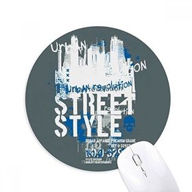 Dıythinker Graffiti Street Landmark Urban Art Pattern Baskılı Yuvarlak Kaymaz Kauçuk Mouse Pad