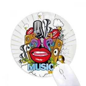 Dıythinker Graffiti Street Renkli Ağız Stereo Baskılı Yuvarlak Kaymaz Kauçuk Mouse Pad