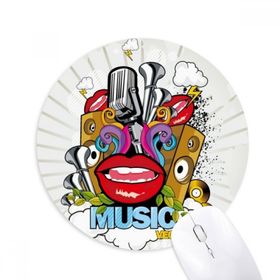 Dıythinker Graffiti Street Renkli Ağız Stereo Baskılı Yuvarlak Kaymaz Kauçuk Mouse Pad