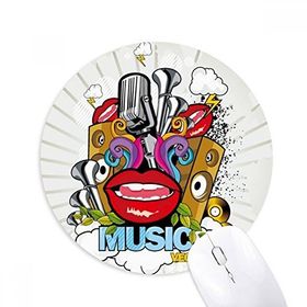 Dıythinker Graffiti Street Renkli Ağız Stereo Baskılı Yuvarlak Kaymaz Kauçuk Mouse Pad