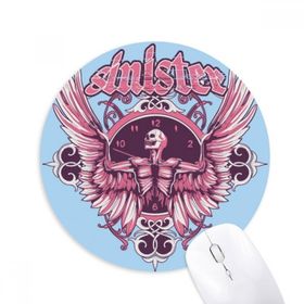 Dıythinker Grafiti Sokak Kafatası Açı Saat Desenli Baskılı Yuvarlak Kaymaz Kauçuk Mouse Pad