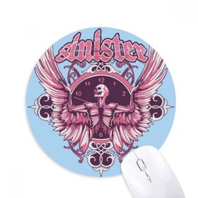 Dıythinker Grafiti Sokak Kafatası Açı Saat Desenli Baskılı Yuvarlak Kaymaz Kauçuk Mouse Pad