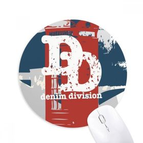 Dıythinker Grafiti Sokak Kırmızı Mavi Telefon Kabini Desenli Baskılı Yuvarlak Kaymaz Kauçuk Mouse Pad
