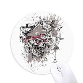 Dıythinker Grafiti Sokak Korsan Dümen Kafatası Desenli Baskılı Yuvarlak Kaymaz Kauçuk Mouse Pad