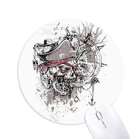 Dıythinker Grafiti Sokak Korsan Dümen Kafatası Desenli Baskılı Yuvarlak Kaymaz Kauçuk Mouse Pad