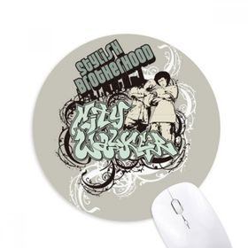 Dıythinker Grafiti Sokak Kültürü Erkek Şık Kardeşlik Baskılı Yuvarlak Kaymaz Kauçuk Mouse Pad