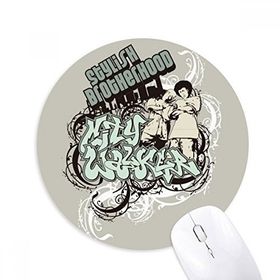 Dıythinker Grafiti Sokak Kültürü Erkek Şık Kardeşlik Baskılı Yuvarlak Kaymaz Kauçuk Mouse Pad