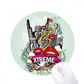 Dıythinker Grafiti Sokak Kültürü Renkli Ağız Stereo Baskılı Yuvarlak Kaymaz Kauçuk Mouse Pad