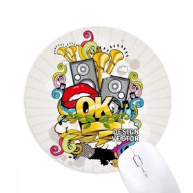 Dıythinker Grafiti Sokak Kültürü Renkli Ağız Stereo Baskılı Yuvarlak Kaymaz Kauçuk Mouse Pad