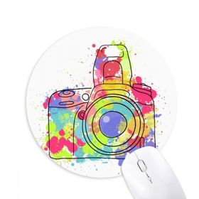 Dıythinker Grafiti Sokak Kültürü Renkli Kamera Baskılı Yuvarlak Kaymaz Kauçuk Mouse Pad