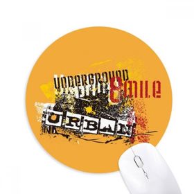 Dıythinker Grafiti Sokak Siyah Turuncu Şehir Desenli Baskılı Yuvarlak Kaymaz Kauçuk Mouse Pad