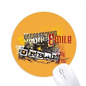 Dıythinker Grafiti Sokak Siyah Turuncu Şehir Desenli Baskılı Yuvarlak Kaymaz Kauçuk Mouse Pad