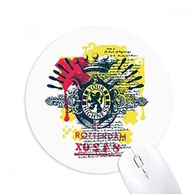 Dıythinker Grafiti Sokak Tacı Aslan Highness Desen Baskılı Yuvarlak Kaymaz Kauçuk Mouse Pad