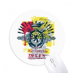 Dıythinker Grafiti Sokak Tacı Aslan Highness Desen Baskılı Yuvarlak Kaymaz Kauçuk Mouse Pad