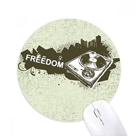Dıythinker Grafiti Street Hip-Hop City Phonograph Baskılı Yuvarlak Kaymaz Kauçuk Mouse Pad