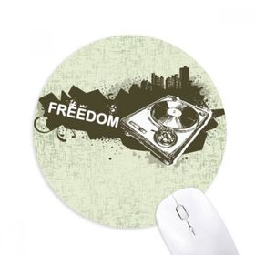 Dıythinker Grafiti Street Hip-Hop City Phonograph Baskılı Yuvarlak Kaymaz Kauçuk Mouse Pad