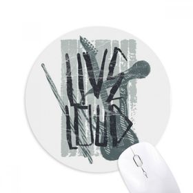 Dıythinker Gri Caz Müzik Enstrümanları Desenli Baskılı Yuvarlak Kaymaz Kauçuk Mouse Pad