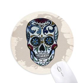 Dıythinker Gri Kafatası Meksika Ulusal Kültür İllüstrasyonu Baskılı Yuvarlak Kaymaz Kauçuk Mouse Pad