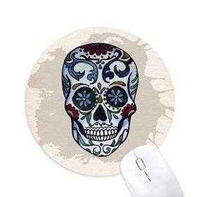 Dıythinker Gri Kafatası Meksika Ulusal Kültür İllüstrasyonu Baskılı Yuvarlak Kaymaz Kauçuk Mouse Pad