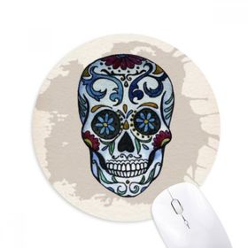 Dıythinker Gri Kafatası Meksika Ulusal Kültür İllüstrasyonu Baskılı Yuvarlak Kaymaz Kauçuk Mouse Pad