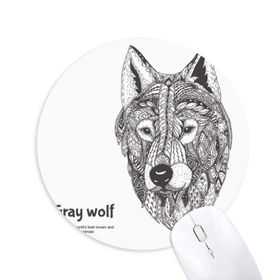 Dıythinker Gri Kurt Arkadaş Şirketi Beyefendi Baskılı Yuvarlak Kaymaz Kauçuk Mouse Pad