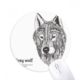 Dıythinker Gri Kurt Arkadaş Şirketi Beyefendi Baskılı Yuvarlak Kaymaz Kauçuk Mouse Pad