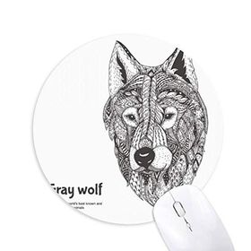 Dıythinker Gri Kurt Arkadaş Şirketi Beyefendi Baskılı Yuvarlak Kaymaz Kauçuk Mouse Pad