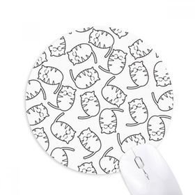 Dıythinker Gülümseyen Kedi Basit Koruyucu Hayvan Baskılı Yuvarlak Kaymaz Kauçuk Mouse Pad