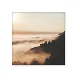 Dıythinker Gündoğumu Gün Batımı Dağ Sis Manzara Dış Mekan Gökyüzü 10x10 cm Seramik Karo