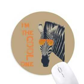 Dıythinker Güneş Gözlüğü Zebra Havalı Kahverengi Hayvan Baskılı Yuvarlak Kaymaz Kauçuk Mouse Pad